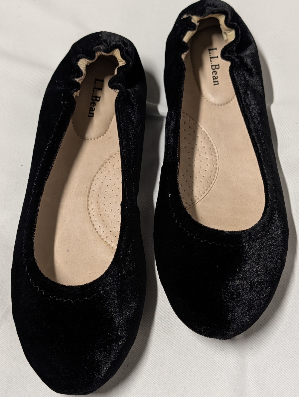 L.L. Bean Black Velvet Ballet Flats Size 11
